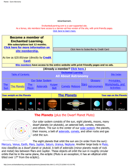 All About Astronomy The Planets