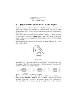 11 Trigonometric Functions of Acute Angles