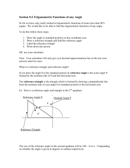 Section 9.4 Trigonometric Functions of any Angle