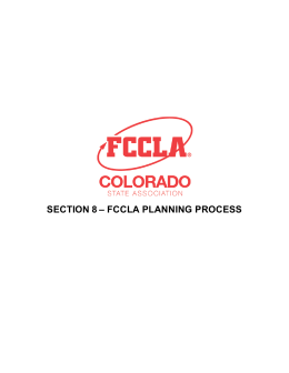 SECTION 8 – FCCLA PLANNING PROCESS