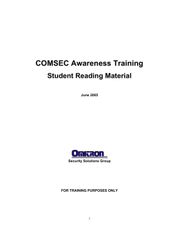 COMSEC Awareness Training