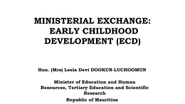 The Inter Country Quality Node Early Childhood Education