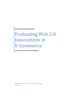 Evaluating Web 2.0 Innovations in E-Commerce