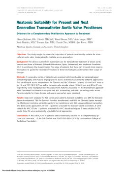 Anatomic Suitability for Present and Next Generation Transcatheter