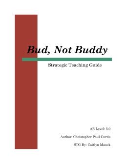 Bud, Not Buddy - Teaching Portfolio