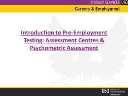 Introduction to Pre-Employment Testing: Assessment Centres