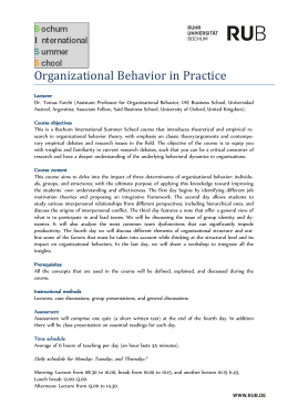 Organizational Behavior in Practice