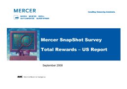 Mercer SnapShot Survey Total Rewards – US Report