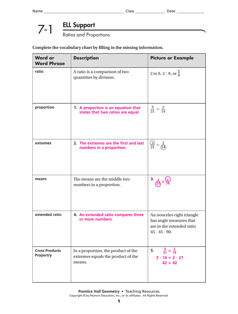 Ch 7 Worksheet Solutions