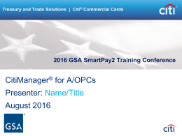 CitiManager for AOPCs CLP