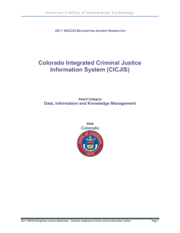 Colorado Integrated Criminal Justice Information System (CICJIS)