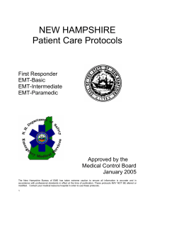 NEW HAMPSHIRE Patient Care Protocols - Dartmouth