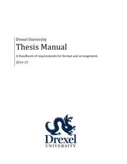 Thesis Manual - Drexel Libraries