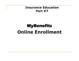 MyBenefits Online Enrollment