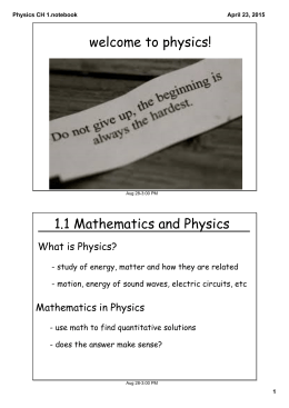 Physics CH 1.notebook - Mrs. Stowell Science