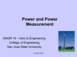 Power and Power Measurement - Charles W. Davidson College of