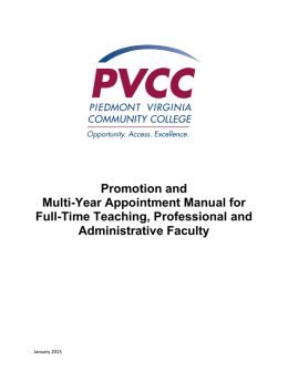 Promotion and Multi-Year Appointment Manual for Full