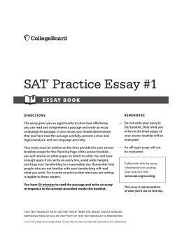 SAT Practice Essay #1 - SAT Suite of Assessments