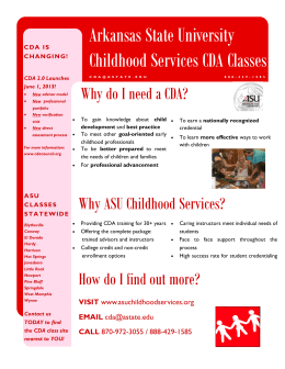Arkansas State University Childhood Services CDA Classes