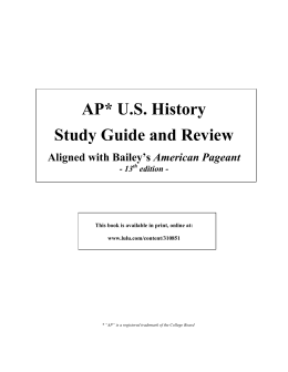 AP* US History Study Guide and Review