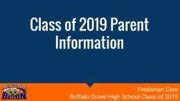 Class of 2019 Parent Information