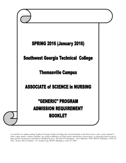 As set forth in its student catalog, Southwest Georgia Technical