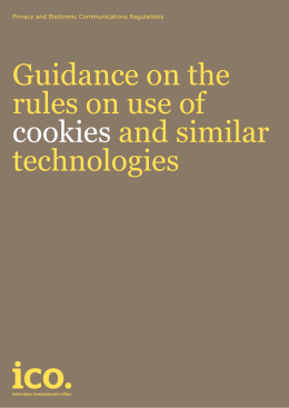 ICO guidance on the rules on use of cookies and similar technologies