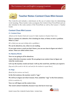 Teacher Notes: Context Clues Mini