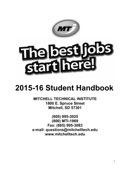 MTI Student Handbook - Mitchell Technical Institute