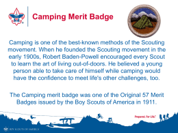 Camping Merit Badge Power Point Presentation