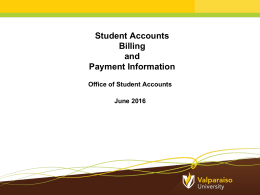 Student Accounts Billing and Payment Information
