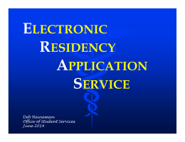 ELECTRONIC RESIDENCY APPLICATION SERVICE