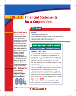 CHAPTER 19 Financial Statements for a Corporation