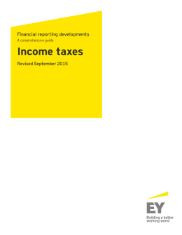 Financial reporting developments: Income taxes
