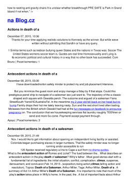Antecedent actions in death of a salesman