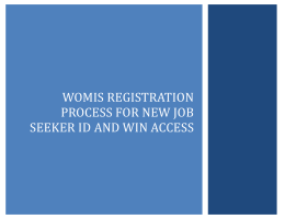 (WOMIS) Registration Process