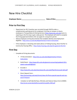 New Hire Checklist - UCSB Human Resources