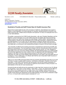 press release - UC Santa Barbara Faculty Association