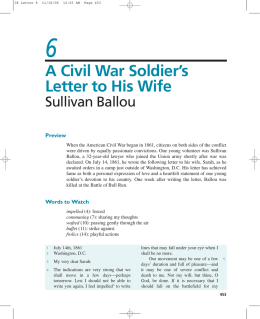 A Civil War Soldier`s Letter to His Wife