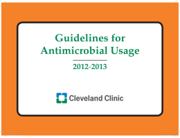 Guidelines for Antimicrobial Usage - 2012 - 2013