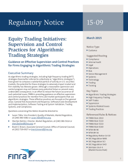 Regulatory Notice 15-09