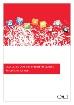 CACI OSIRIS SAAS ERP Product for Student Record