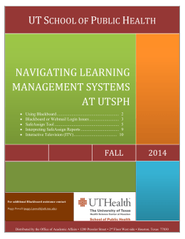 NAVIGATING LEARNING Management SYSTEMS at UTSPH