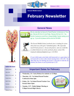 February Newsletter - Seward Middle School