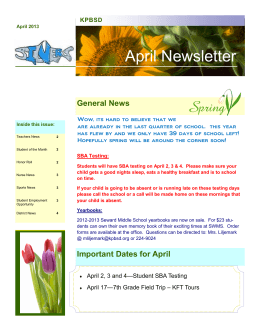April Newsletter - Seward Middle School