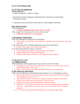 Ch. 15.1 Note Making Guide Ch. 15.1 The New Immigrants Section