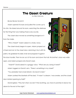 The Closet Creature - Super Teacher Worksheets