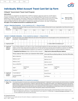 Individually Billed Account Travel Card Set Up Form
