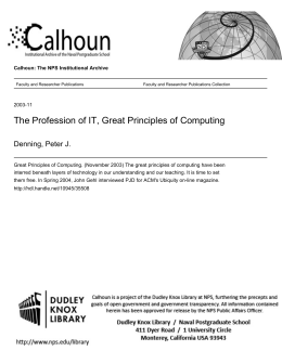 Great Principles of Computing - Calhoun: The NPS Institutional