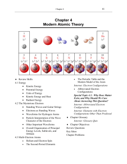 Chapter 4 Modern Atomic Theory